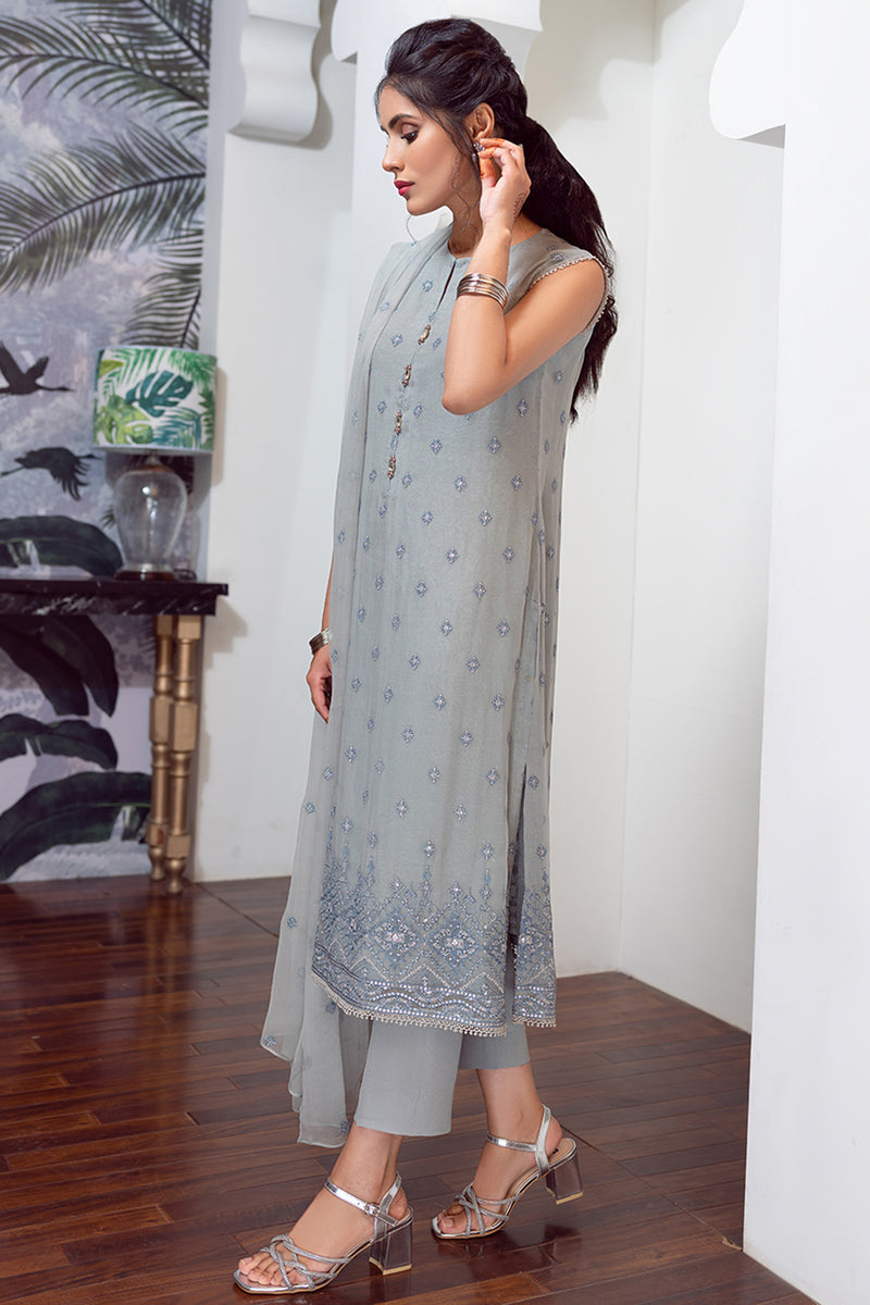EMBROIDERED CHIFFON 2 PCS SUIT