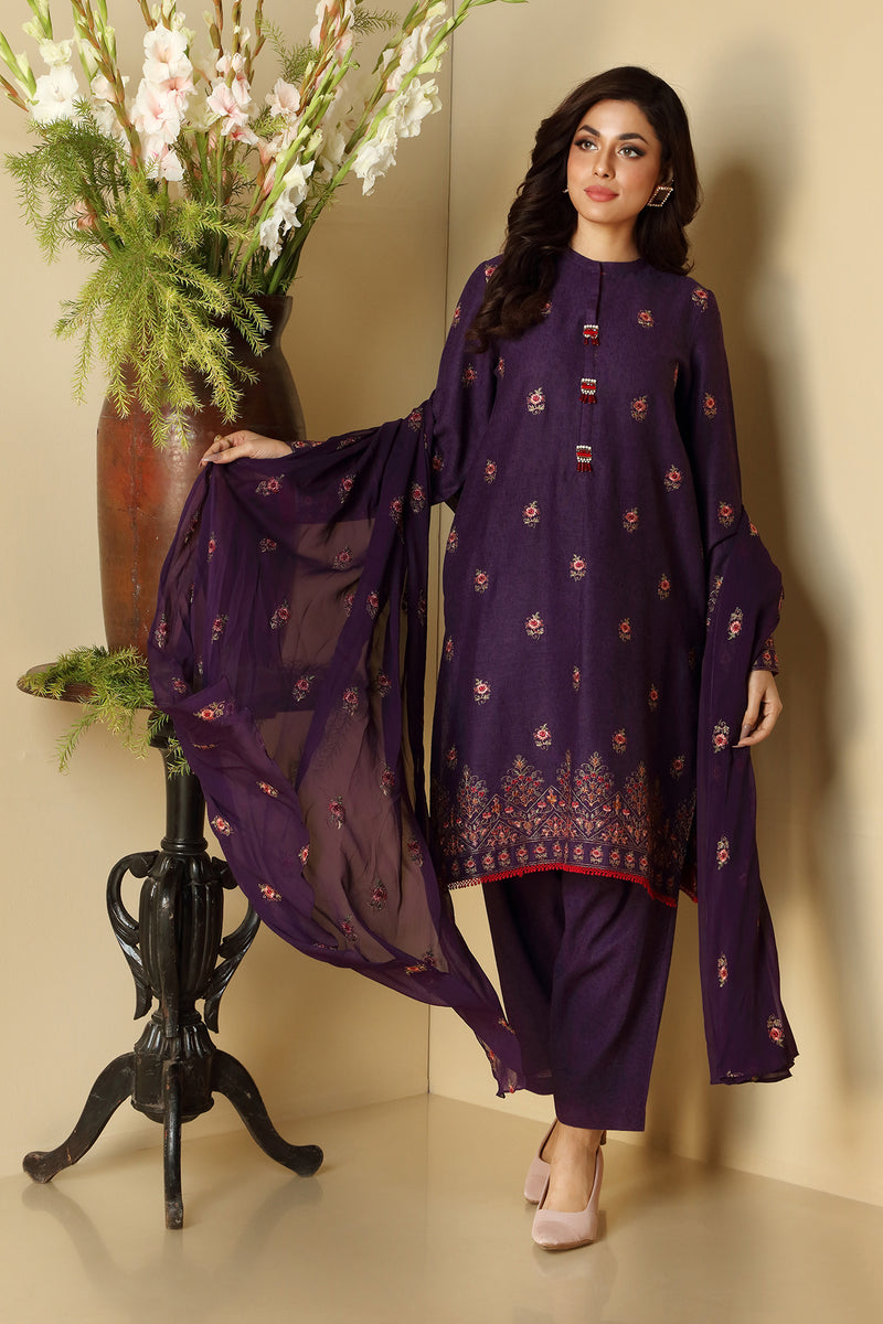 EMBROIDERED COTTON KARANDI 3PCS