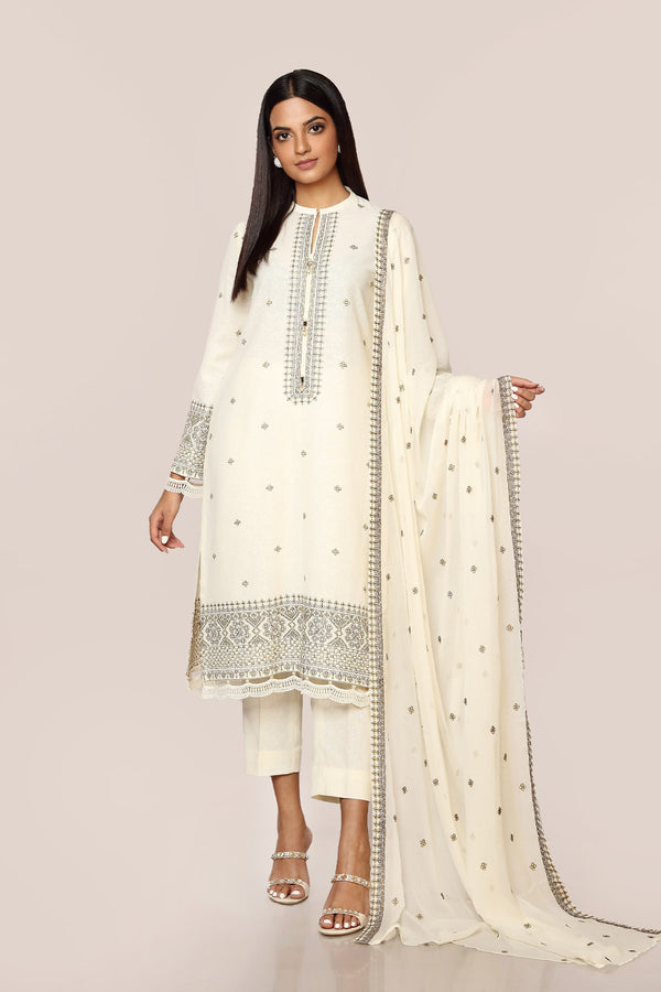 EMBROIDERED COTTON KARANDI 3PCS