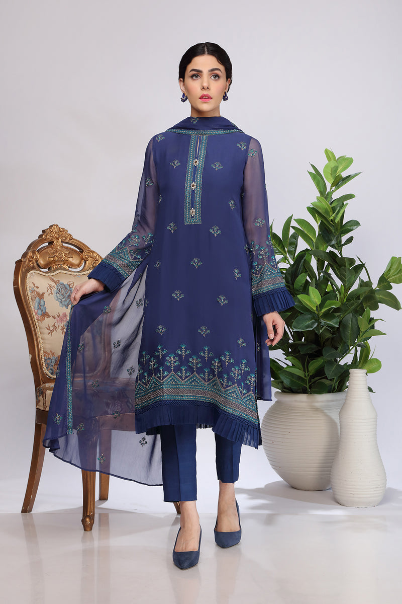 EMBROIDERED  CHIFFON 2 PCS