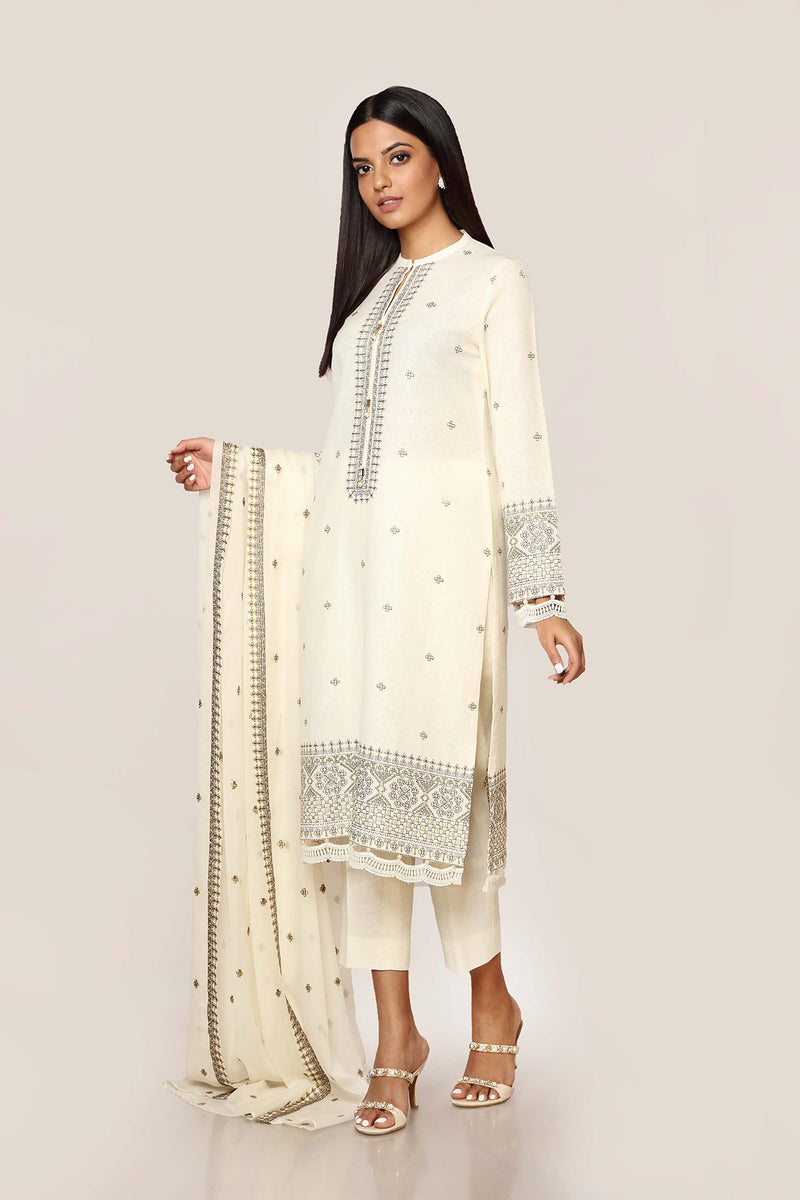 EMBROIDERED COTTON KARANDI 3PCS