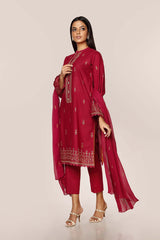 EMBROIDERED  KARANDI LAWN 3PCS