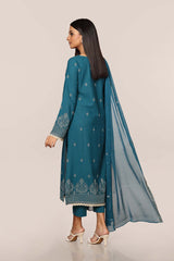 EMBROIDERED  KARANDI LAWN 3PCS