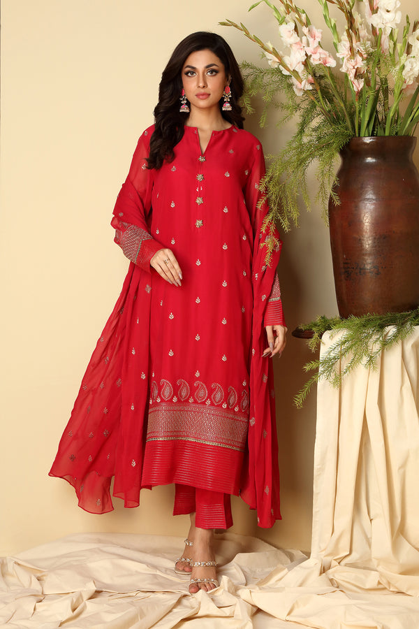 EMBROIDERED CHIFFON 2 PCS