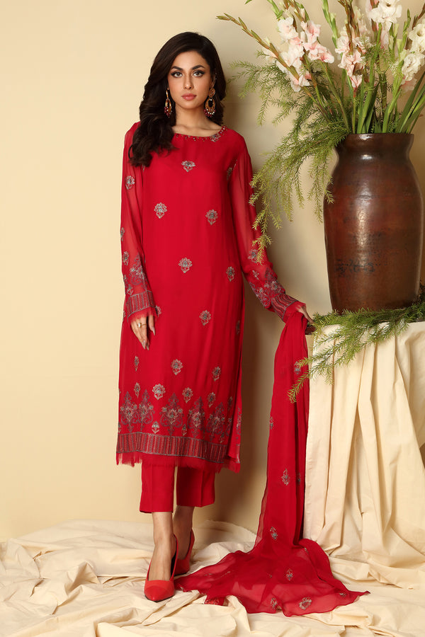 EMBROIDERED CHIFFON 2 PCS