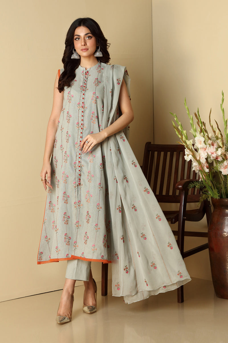 EMBROIDERED COTTON KARANDI 3PCS