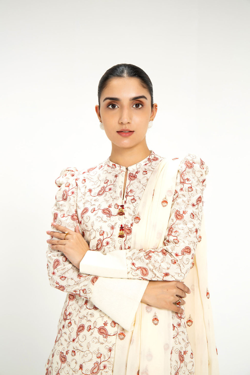 EMBROIDERED COTTON KARANDI 3 PCS (UNSTITCHED) The Fabric Store Pakistan