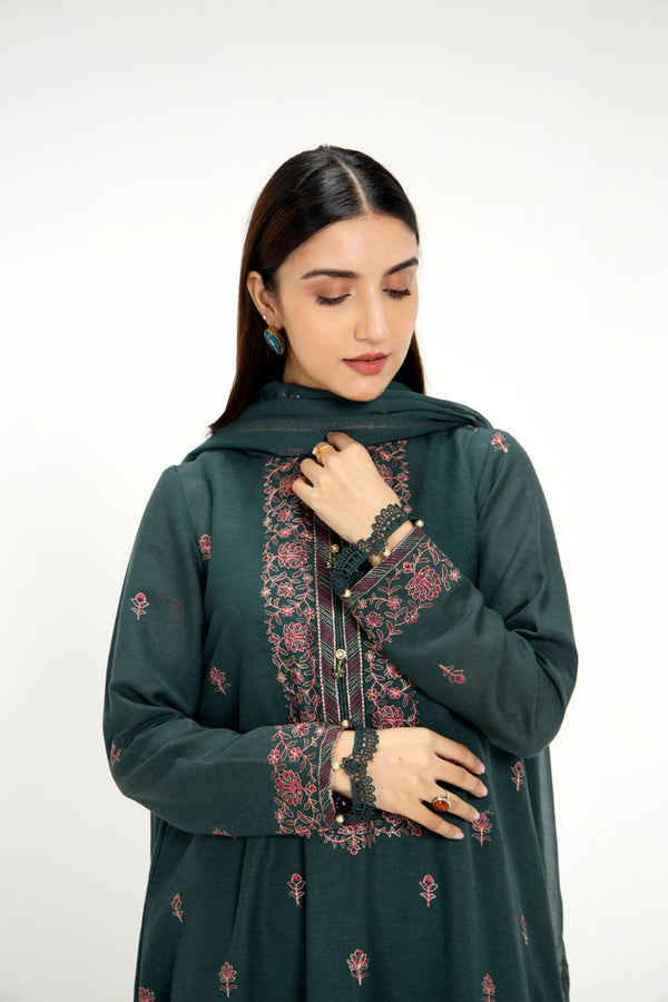 EMBROIDERED COTTON KARANDI  3 PCS (UNSTITCHED)