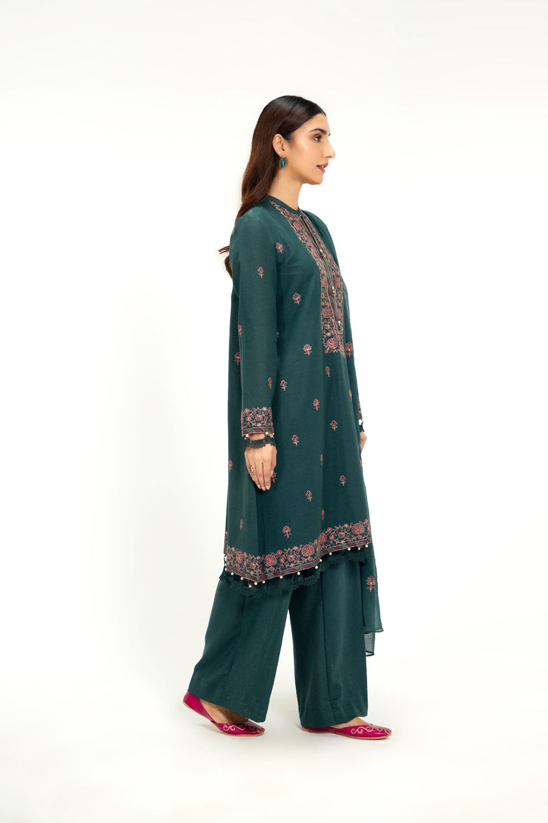 EMBROIDERED COTTON KARANDI  3 PCS (UNSTITCHED)