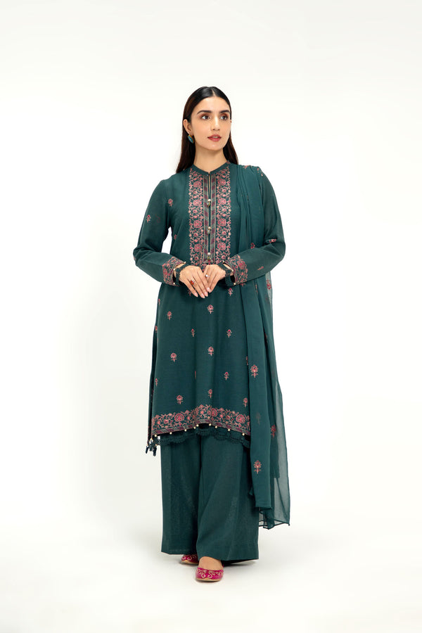 EMBROIDERED COTTON KARANDI  3 PCS (UNSTITCHED)