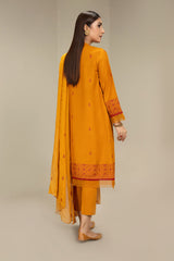 EMBROIDERED COTTON  KARANDI 3PCS (UNSTITCHED)