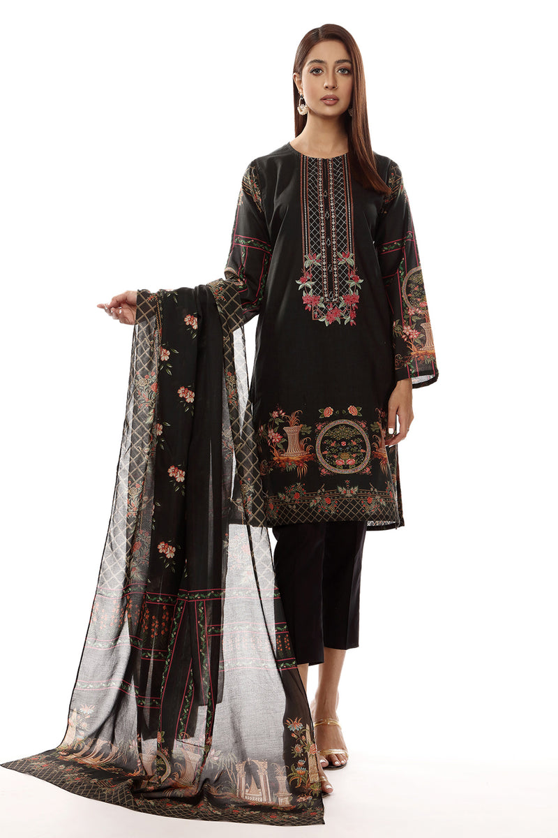 PRET  EMBROIDERED & PRINTED LAWN 2 PCS