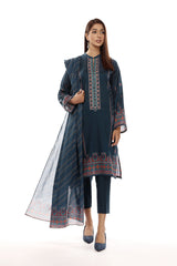 EMBROIDERED & PRINTED LAWN 3 PCS