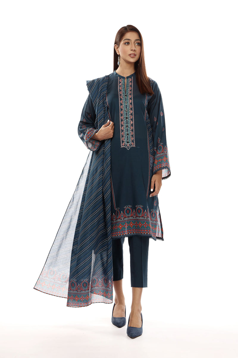 EMBROIDERED & PRINTED LAWN 3 PCS