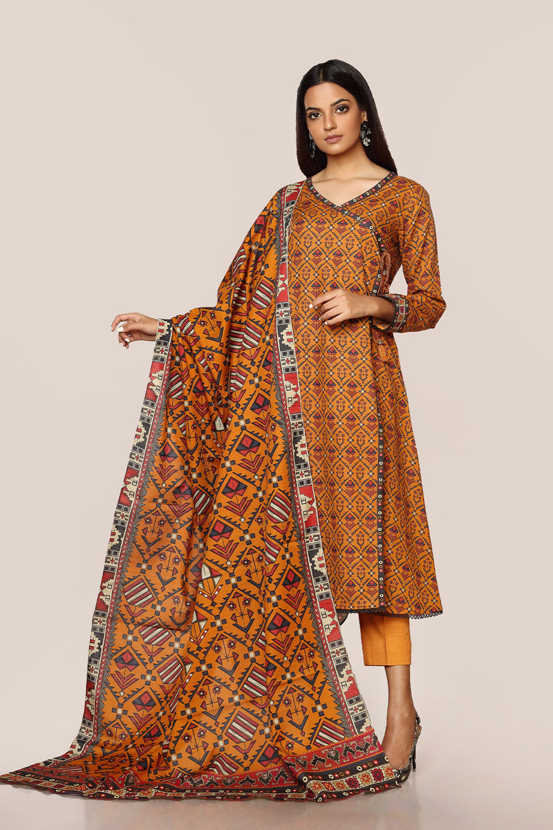 PRINTED KHADDAR 3 PCS