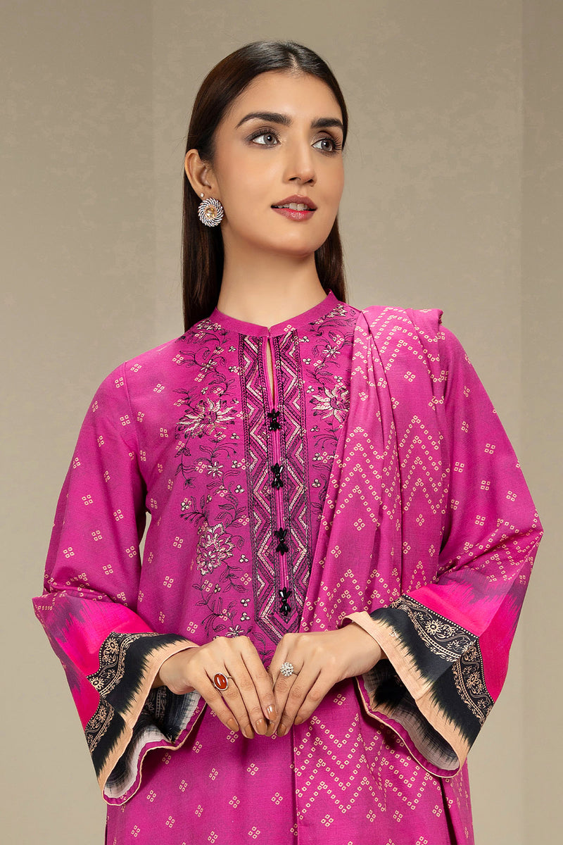 EMBROIDERED PRINTED KHADDAR 3 PCS (UNSTITCHED)