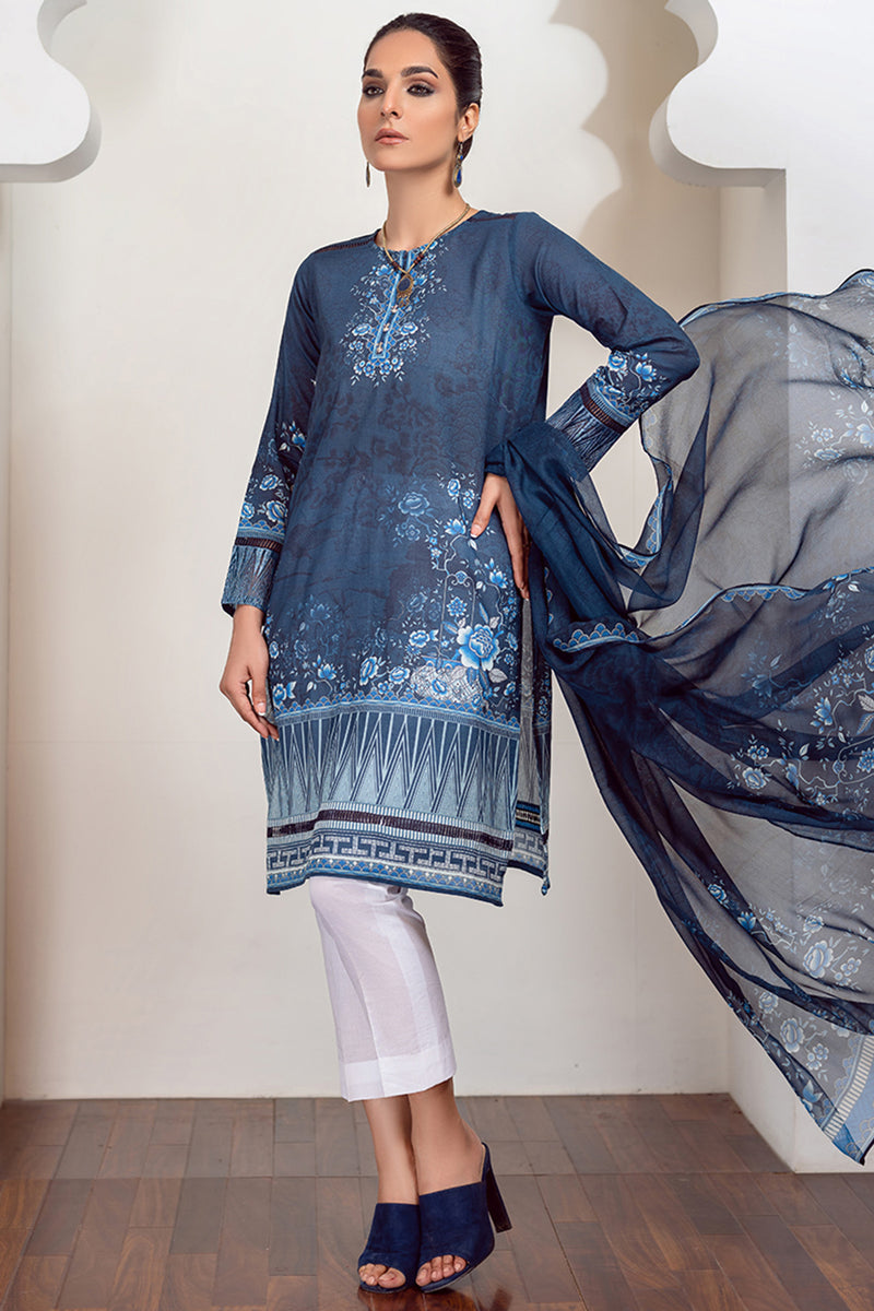 EMBROIDERED PRINTED LAWN 2PC SUIT