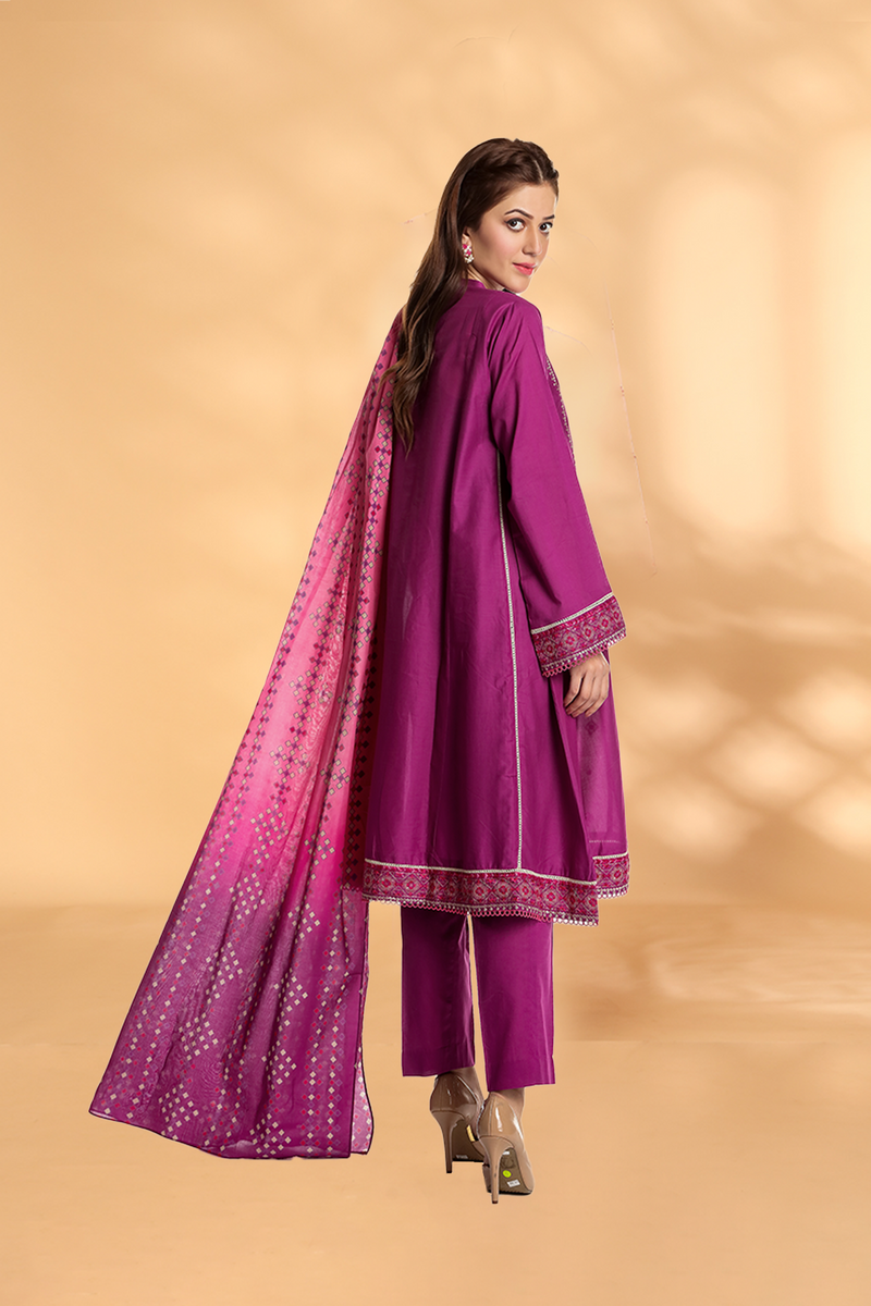 PRET EMBROIDERED & PRINTED LAWN 3 PCS