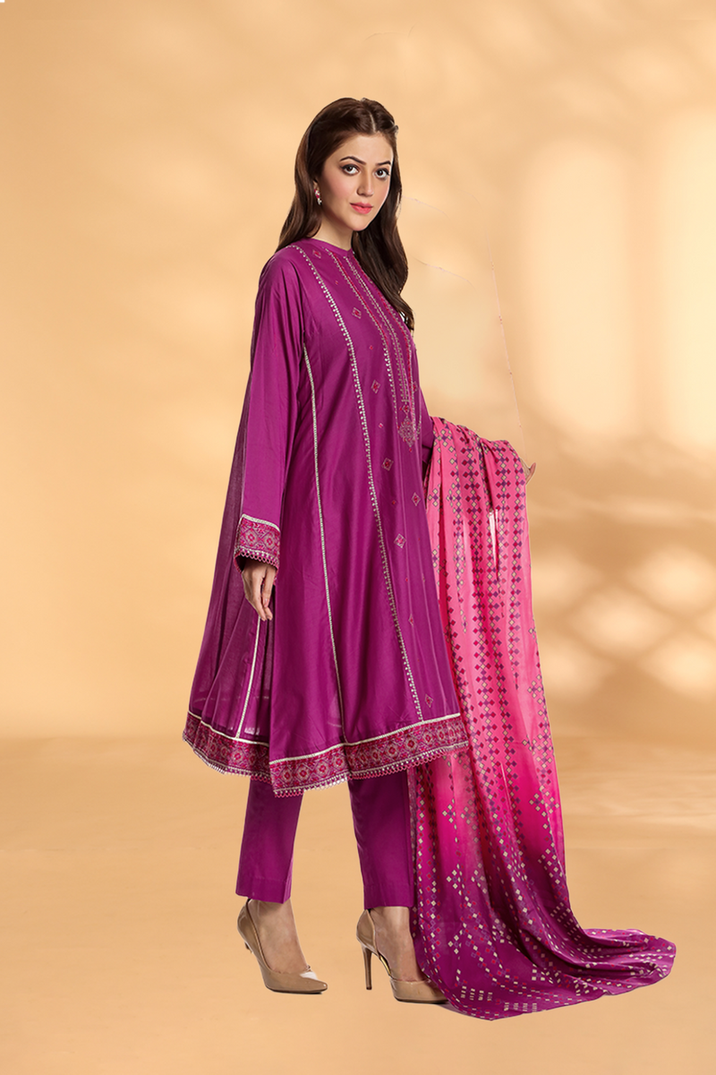 PRET EMBROIDERED & PRINTED LAWN 3 PCS
