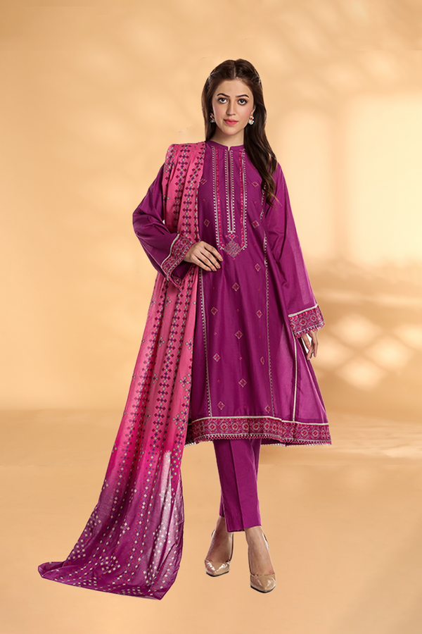 PRET EMBROIDERED & PRINTED LAWN 3 PCS
